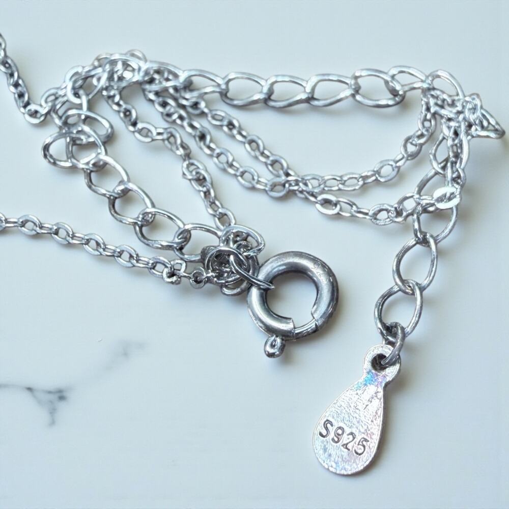Moissanite Halo Round Necklace 18K over 925 NEW - Picture 5 of 10